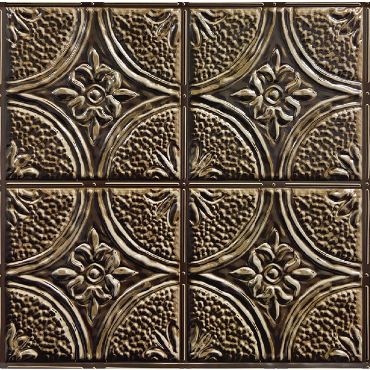 InHome Camden Antique Bronze Tin Peel & Stick Backsplash Tiles